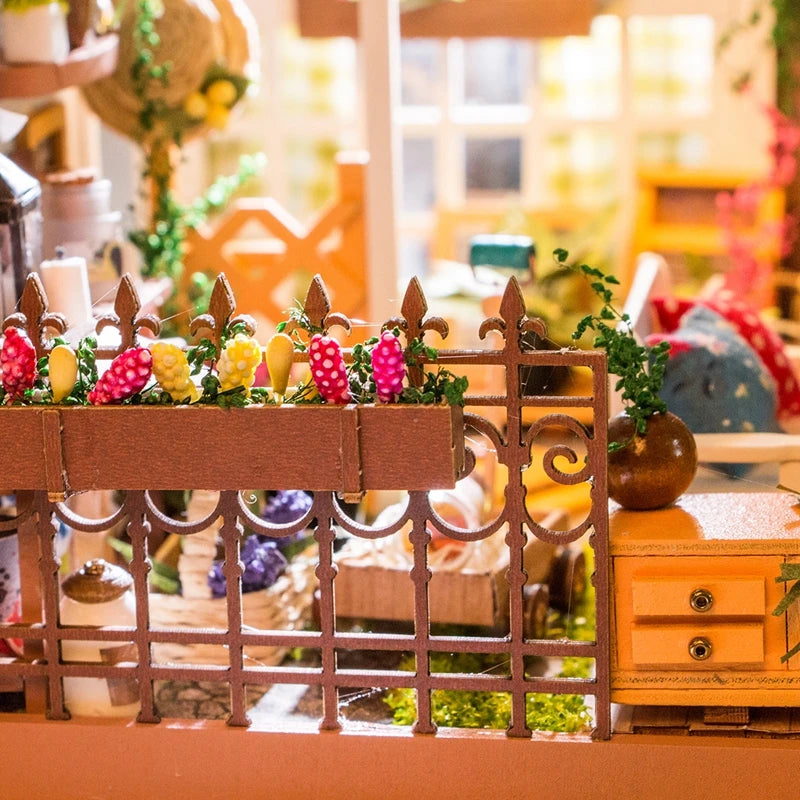 Robotime DIY Doll House with Furniture Children Adult  Green Miniature Dollhouse Wooden Kits Assemble Toy Xmas Brithday Gifts