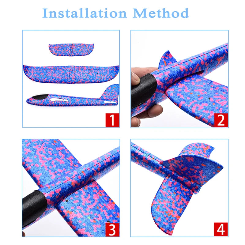 Children's DIY Hand Throwing Airplane Toy Glider Fighter Flying Toy Foam Airplane Model Outdoor Game Party Bag Fillers For Kids
