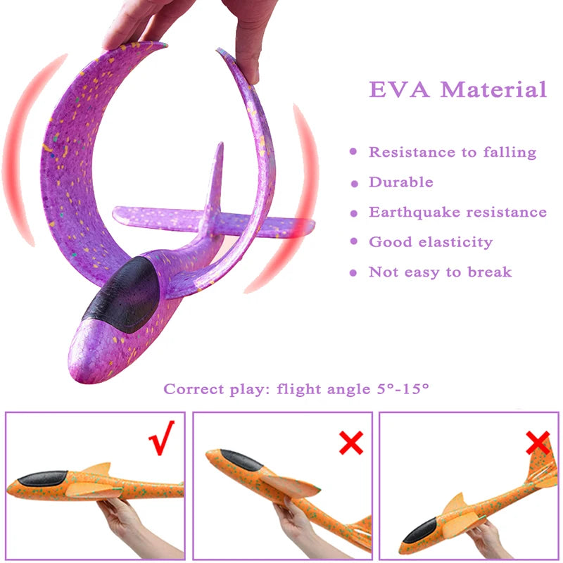 Children's DIY Hand Throwing Airplane Toy Glider Fighter Flying Toy Foam Airplane Model Outdoor Game Party Bag Fillers For Kids