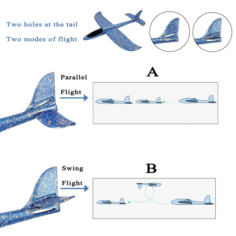 Children's DIY Hand Throwing Airplane Toy Glider Fighter Flying Toy Foam Airplane Model Outdoor Game Party Bag Fillers For Kids