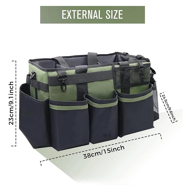 Heavy-Duty organizer Caddy Bag comes with free spray bottle & Towls,Shoulder strap & waist belt.Green,Red,Black