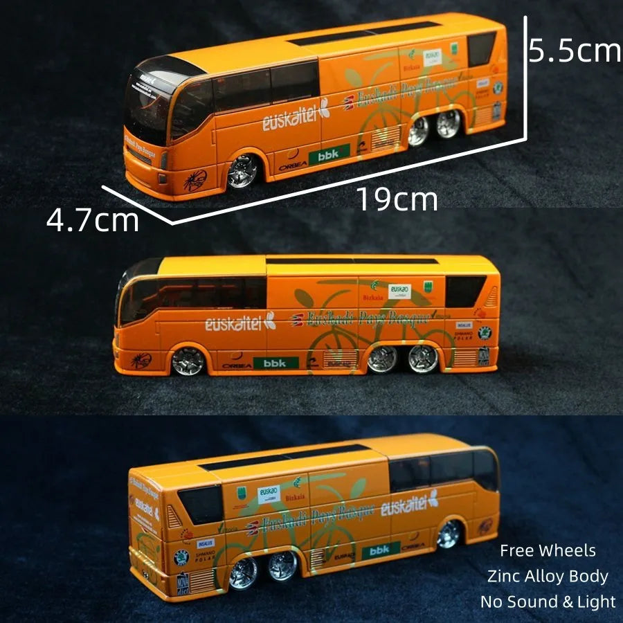 1:50 Luxury Bus Toy Car For Boy Diecast Metal Model For Children Pull Back Miniature Sound Light Educational Collection Gift Kid