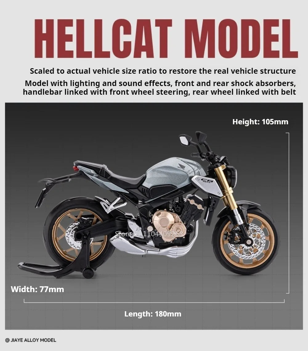 Scale 1:12 Honda CB650 HP4 Motorcycle Model Toy Alloy Diecast Shock Absorption Miniature Racing Motor Models for Kids Gifts
