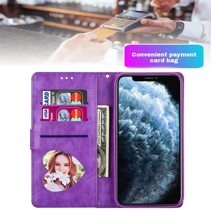 Wallet Glitter Zipper Flip Leather Case For Samsung Galaxy S25 Edge S24 S23 S22 Ultra S21/S20 FE A15 A16 A17 A35 A36 A54 A55 A56