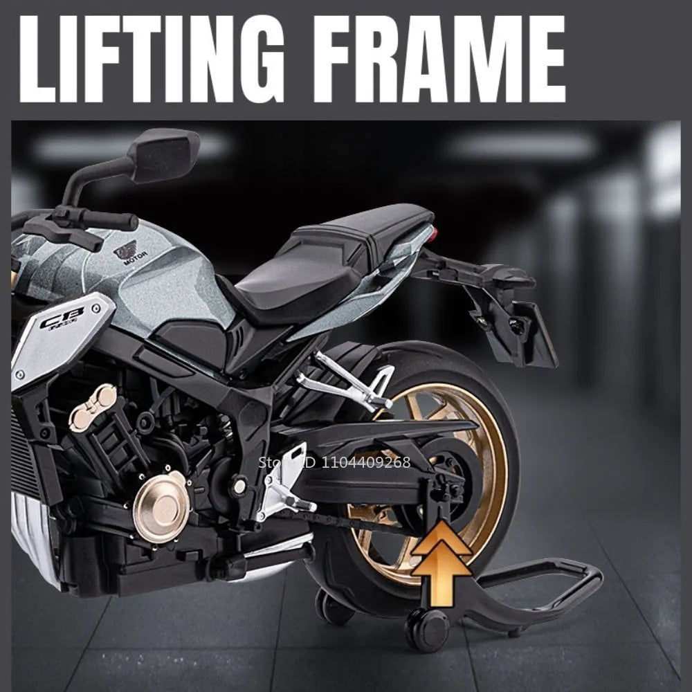 Scale 1:12 Honda CB650 HP4 Motorcycle Model Toy Alloy Diecast Shock Absorption Miniature Racing Motor Models for Kids Gifts