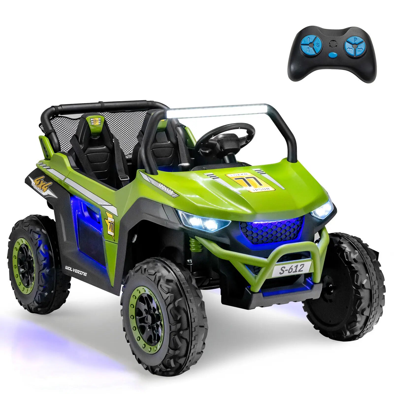 DORTALA 2-Seater Kids Ride on UTV 12V Battery Powered Electric Car w/ Remote Control