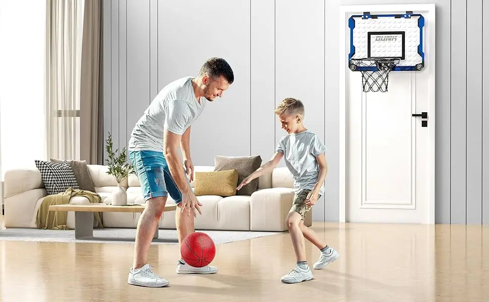LED light electronic wall mounted basketball hoop, water pool home basketball hoop with 4 basketballs, family party game supplie