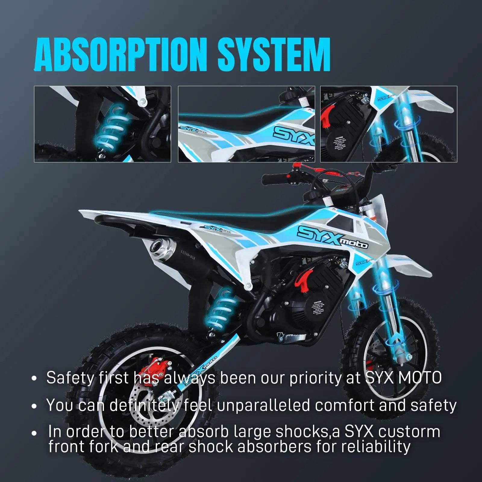 SYX MOTO 58cc Dirt Bike for Kids 4-Stroke Gas Powered Mini Pit Bike Off Road Motorcycle Gift for Children Motorcycle Dirt Bike