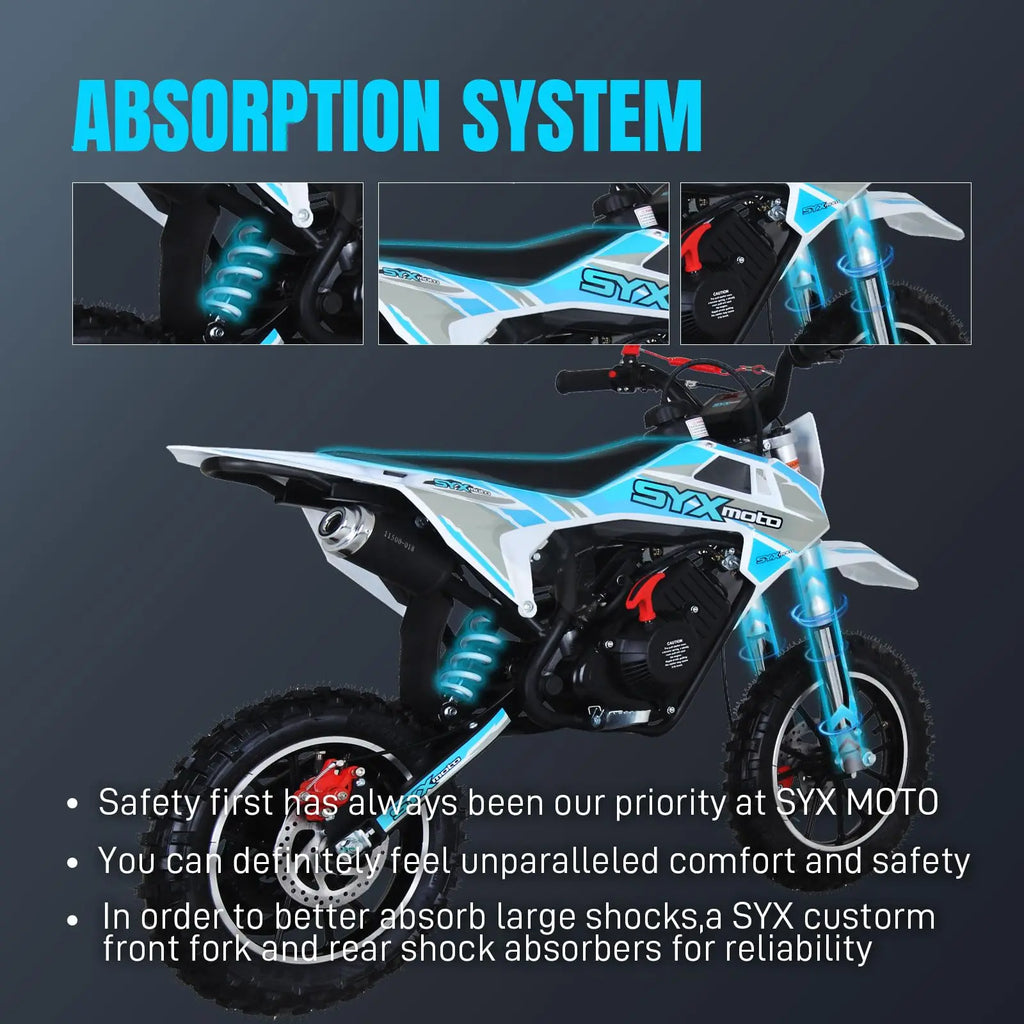 SYX MOTO 58cc Dirt Bike for Kids 4-Stroke Gas Powered Mini Pit Bike Off Road Motorcycle Gift for Children Motorcycle Dirt Bike