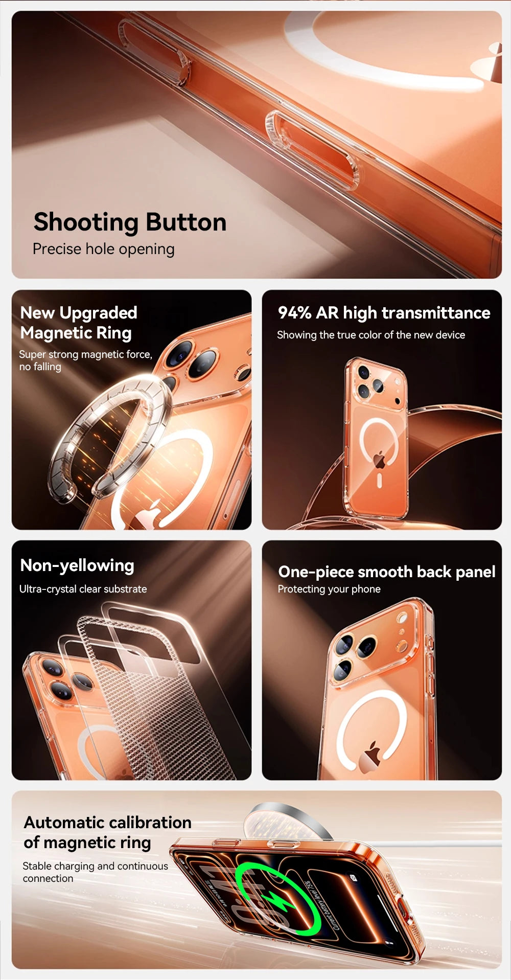 Joyroom Magnetic Case For iPhone 17 16 Pro Max Case Anti Yellow Transparent Cover For iPhone 17 Pro Wireless Charger Thin Cover