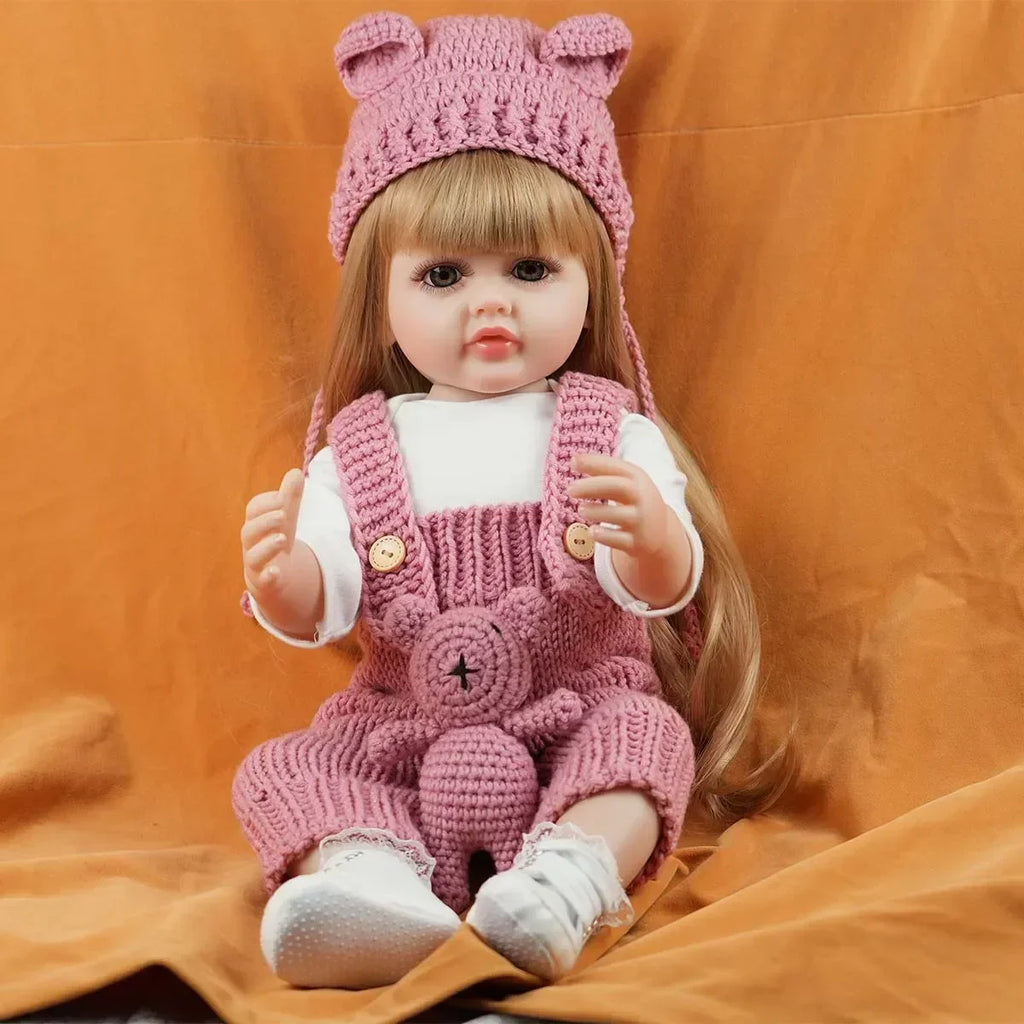 JOYORA 22in 55cm  Handmade High Quality Soft Vinyl Silicone Reborn Toddler Detailed Lifelike Hand-rooted hair Collectible