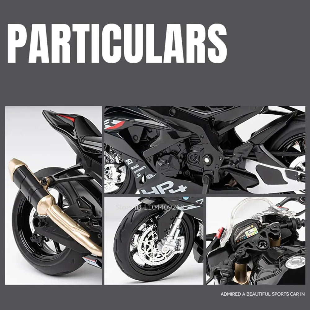 Scale 1:12 Honda CB650 HP4 Motorcycle Model Toy Alloy Diecast Shock Absorption Miniature Racing Motor Models for Kids Gifts