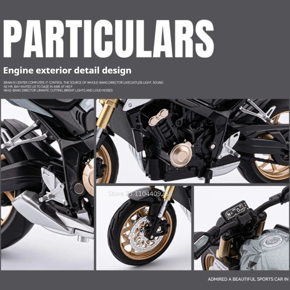 Scale 1:12 Honda CB650 HP4 Motorcycle Model Toy Alloy Diecast Shock Absorption Miniature Racing Motor Models for Kids Gifts