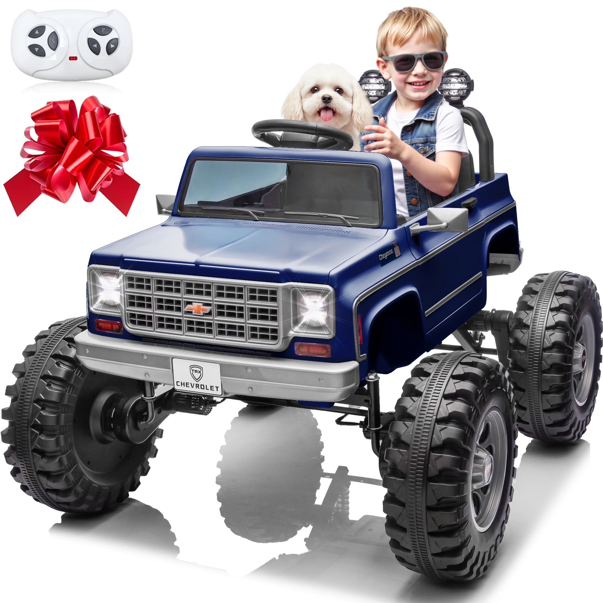 Licensed Chevrolet Cheyenne 24V Ride on Car 2X200W Motor Remote Control Decoration Streamer 24 Volt Ride on Toys for Kids
