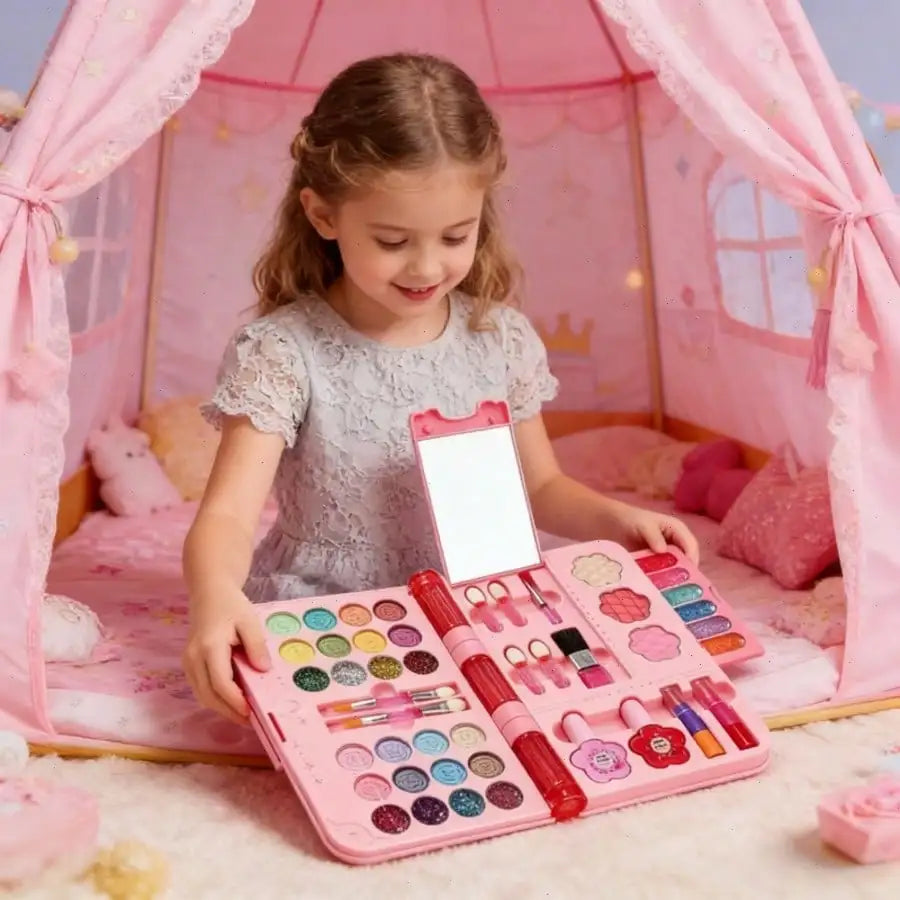 Children's Day Best Gift Washable Princess Makeup Kit for Girls – Pretend Play Cosmetic Set, Perfect Birthday Gift for Princess Parties & Creative Play