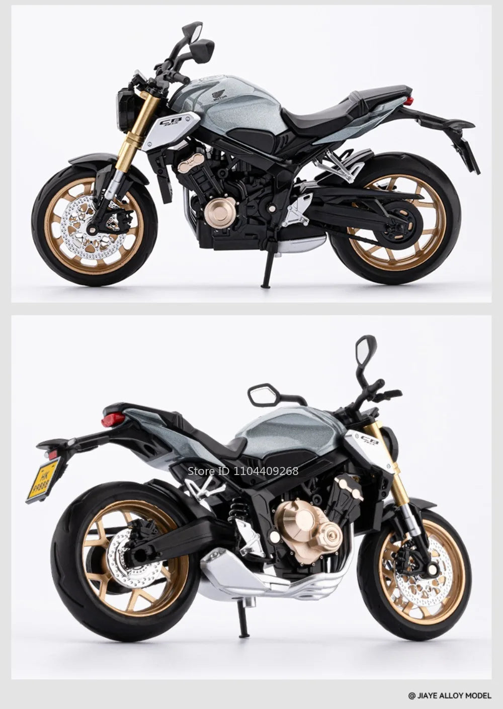 Scale 1:12 Honda CB650 HP4 Motorcycle Model Toy Alloy Diecast Shock Absorption Miniature Racing Motor Models for Kids Gifts