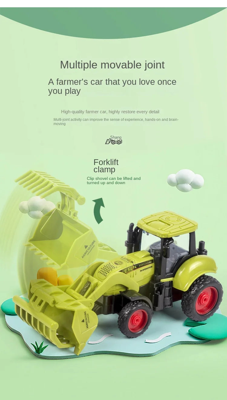 Tractor Car Transport Harvester Model Car Engineering Car Children's Boy Toy