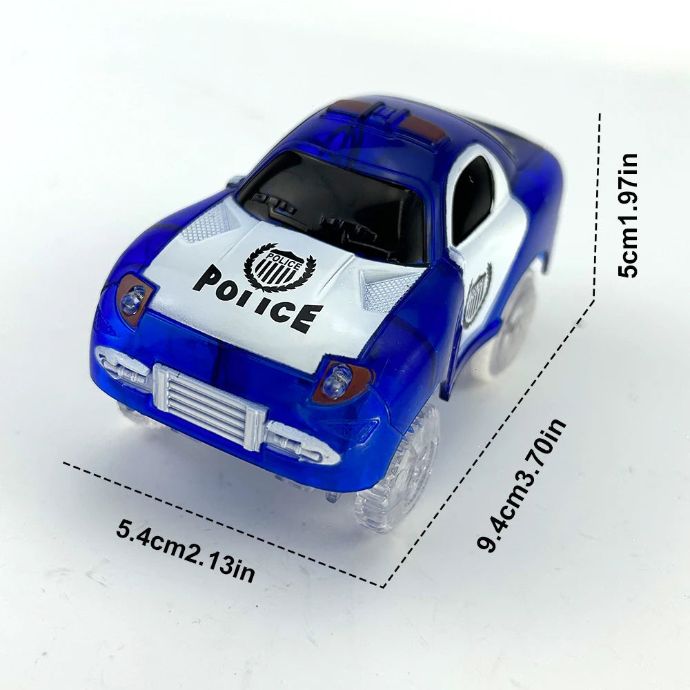 Magical Glowing Race Track Car Toy Vehicle LED Light Electronics Car Tracks Toy Parts Car Christmas Birthday Gifts for Kids