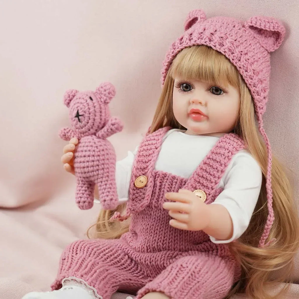 JOYORA 22in 55cm  Handmade High Quality Soft Vinyl Silicone Reborn Toddler Detailed Lifelike Hand-rooted hair Collectible