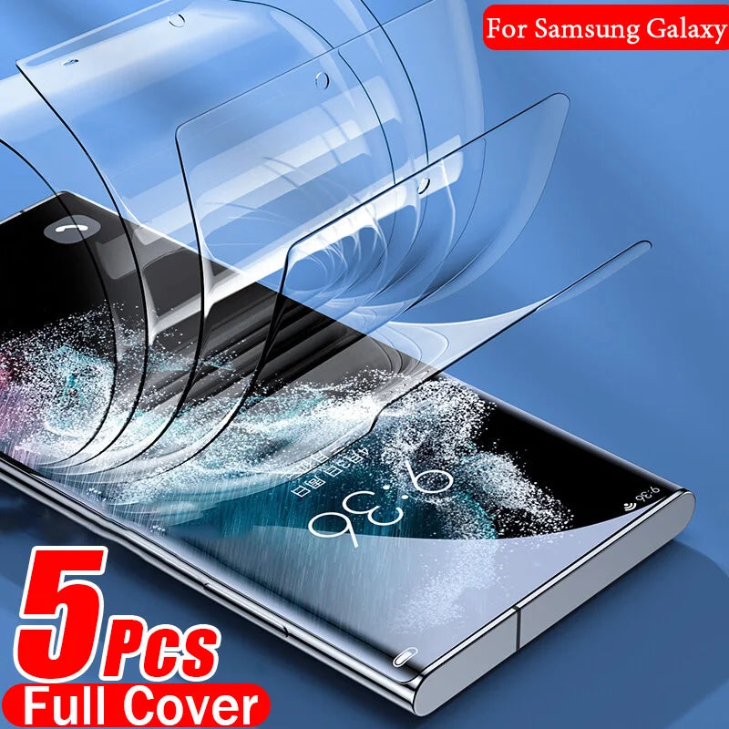 HD Hydrogel Film For Samsung Galaxy S26 S25 S24 S23 S22 S21 S20 Plus Ultra Full Cover Screen Protector A55 A35 A16 Note 20 10 5G