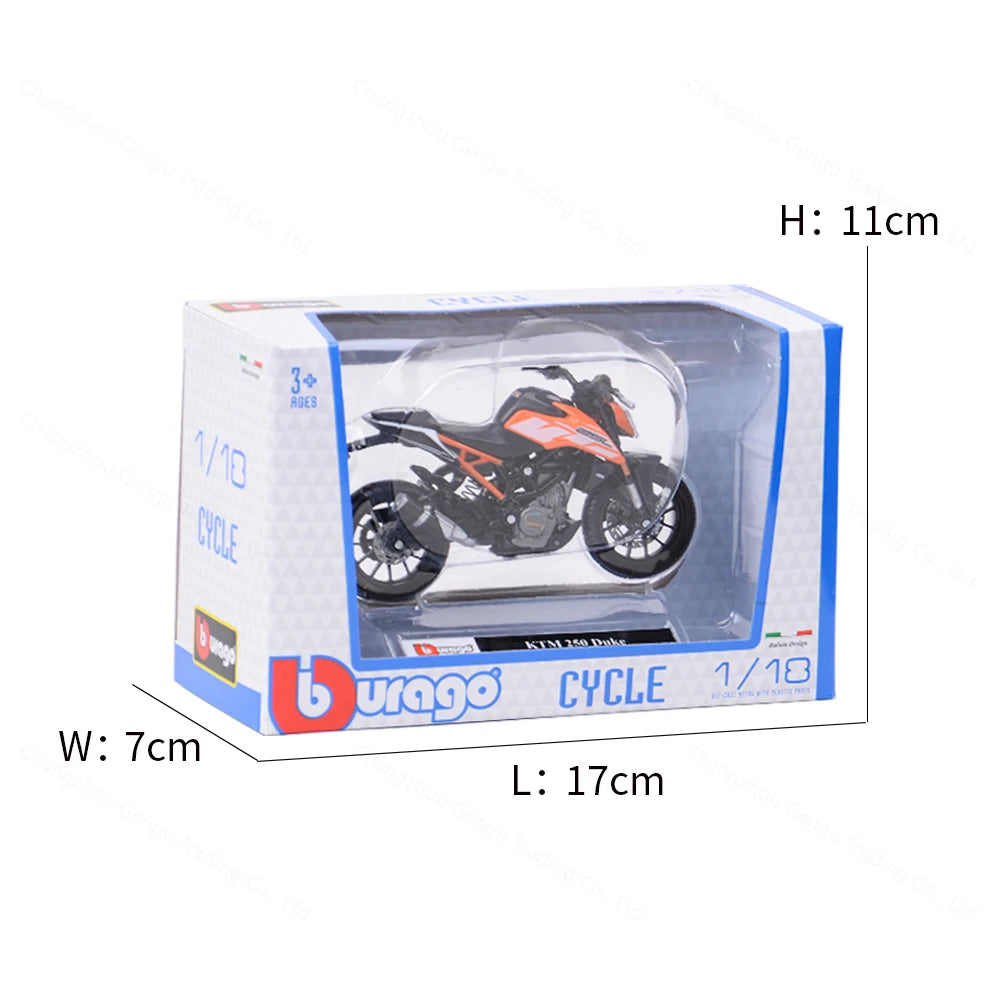 Bburago 1:18 KTM 250 Duke Authorized Simulation Alloy Motorcycle Model Toy Car Gift Collection
