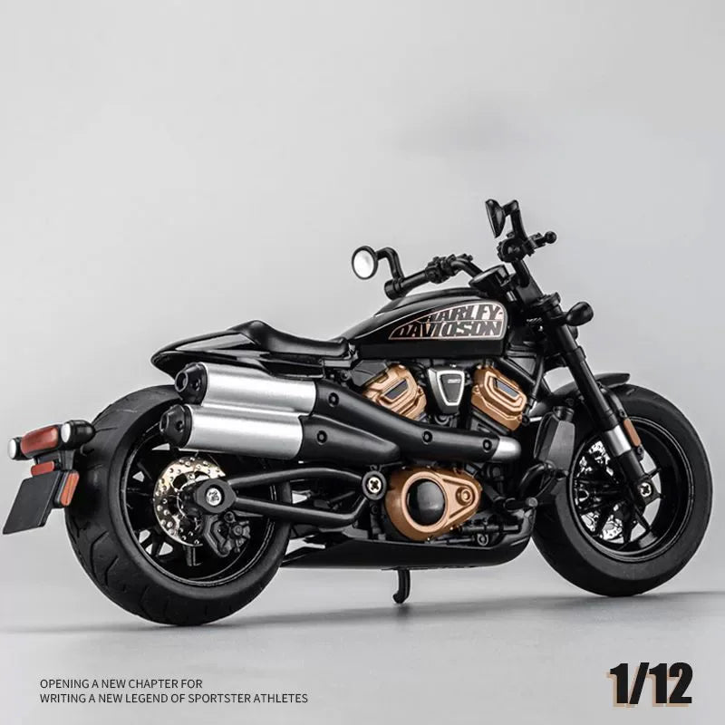 Simulation 1/12 Davidson SPORTSTER-S Off-road Alloy Motorcycle, Model Ornaments for Children Toys for Boys Holiday Gifts
