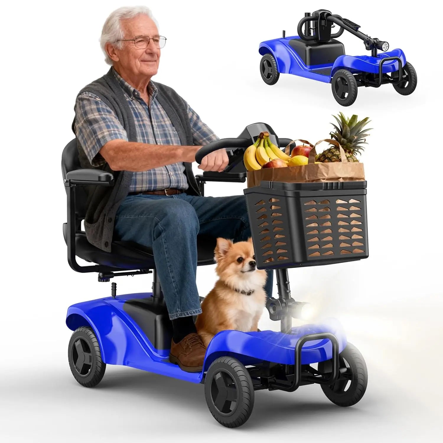 Mobility Scooter for Adults,4 Wheel Mobility Scooter,15 Miles Range,300WH Battery,300LBS Capacity,Lightweight and, Customized