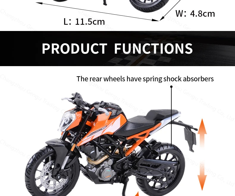 Bburago 1:18 KTM 250 Duke Authorized Simulation Alloy Motorcycle Model Toy Car Gift Collection
