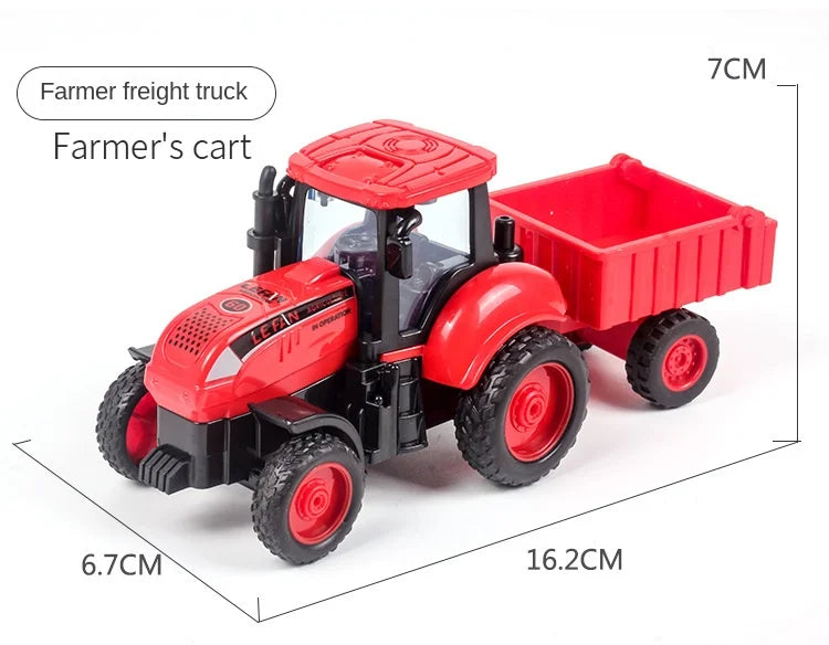 Tractor Car Transport Harvester Model Car Engineering Car Children's Boy Toy