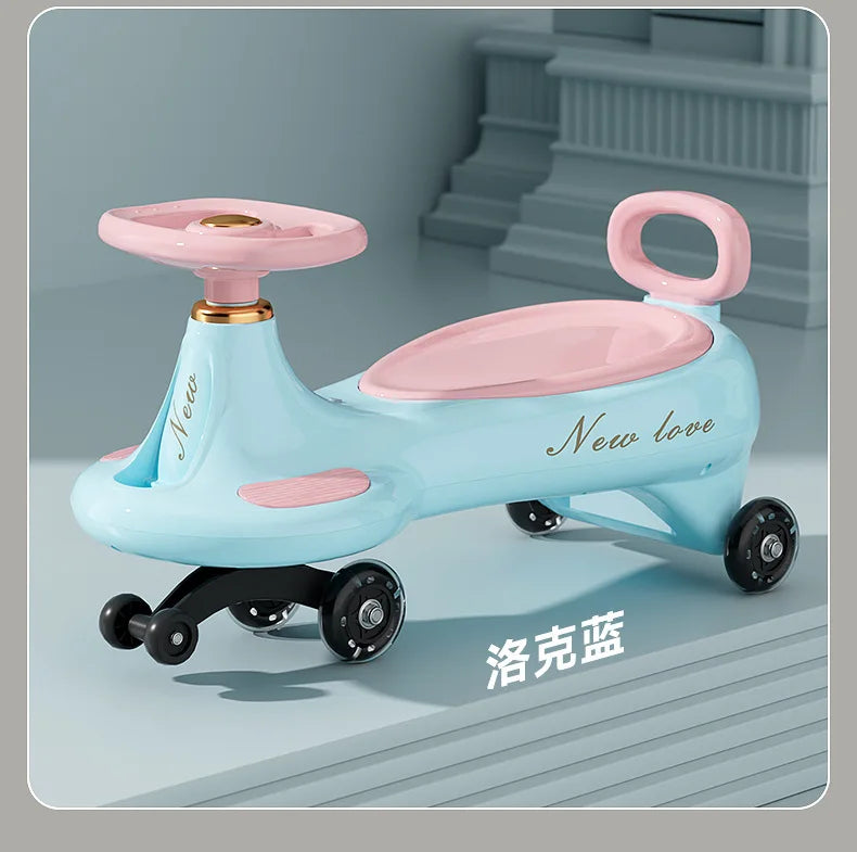 ‌Toddler Wiggle Car 1-3Y Anti-Tip Scooter Extra-Wide Seat Holds 220lbs Silent Glow Wheels Early Learning Balance Trainer Parent