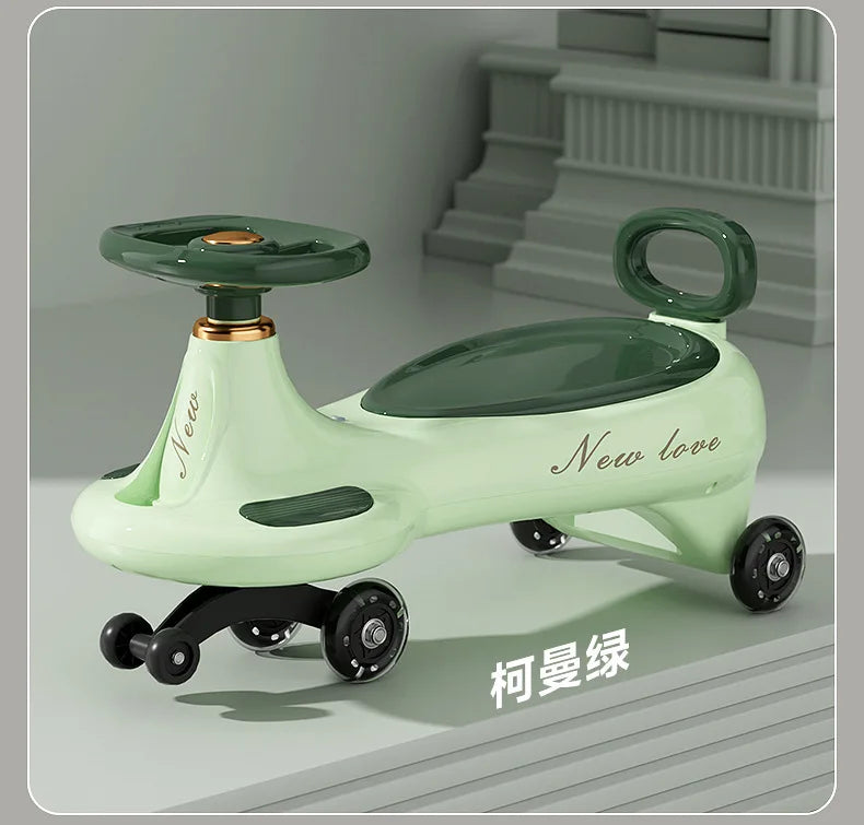 ‌Toddler Wiggle Car 1-3Y Anti-Tip Scooter Extra-Wide Seat Holds 220lbs Silent Glow Wheels Early Learning Balance Trainer Parent