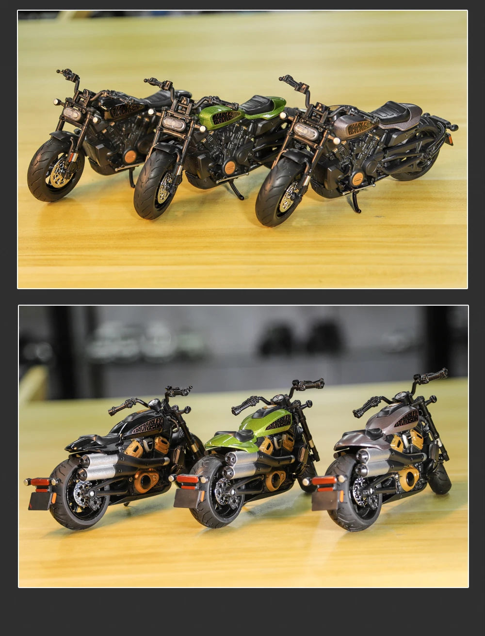 Simulation 1/12 Davidson SPORTSTER-S Off-road Alloy Motorcycle, Model Ornaments for Children Toys for Boys Holiday Gifts