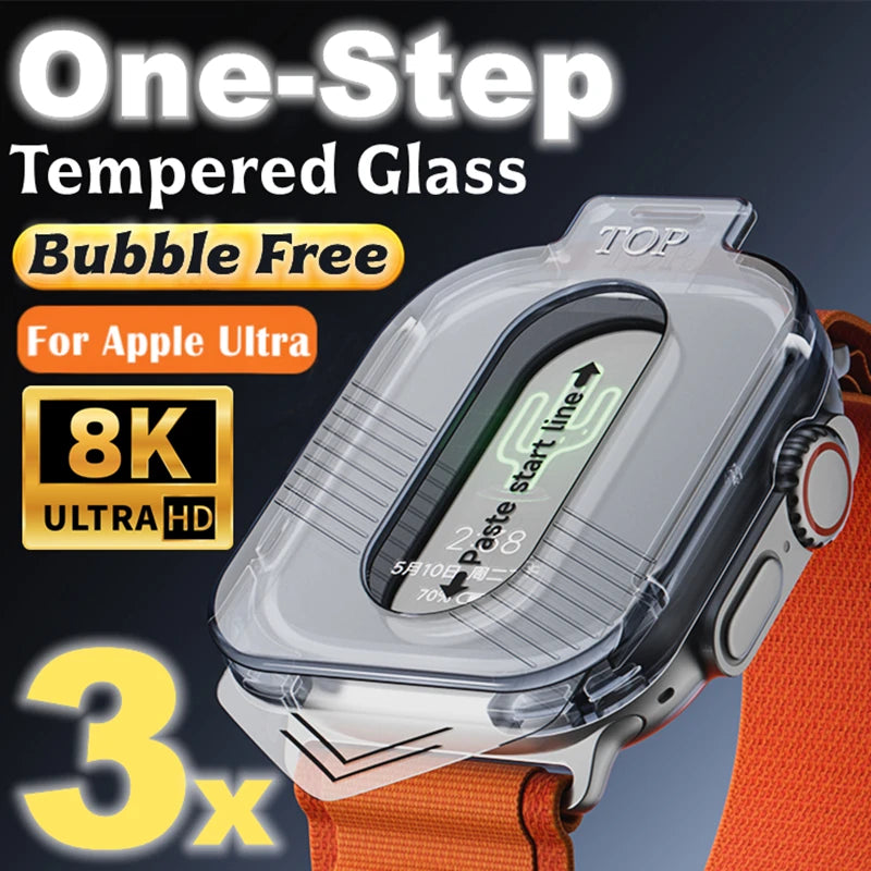Easy Install Bubble Free Clear Tempered Glass For Apple Watch Ultra 2 Ultra3 Anti-Scratch Screen Protector For iWatch Ultra 49mm