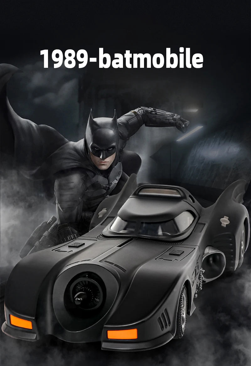1:18 1989 Batmobile Die-cast Car with Batman Figure, Toys for Kids and Adults , Black