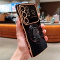 Rotatable Magnetic Kickstand Silicone Phone Case For Samsung S26 Ultra S25Edge S24/23FE S22 Plus Electroplating Love Heart Shell