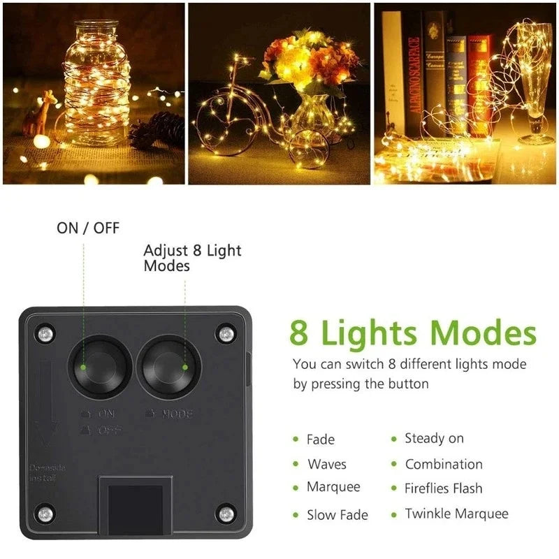 32M Solar LED Light Outdoor Festoon Lamp Garden Fairy Light String Led Twinkle Waterproof Lamp Christmas Garland Yard Decoration