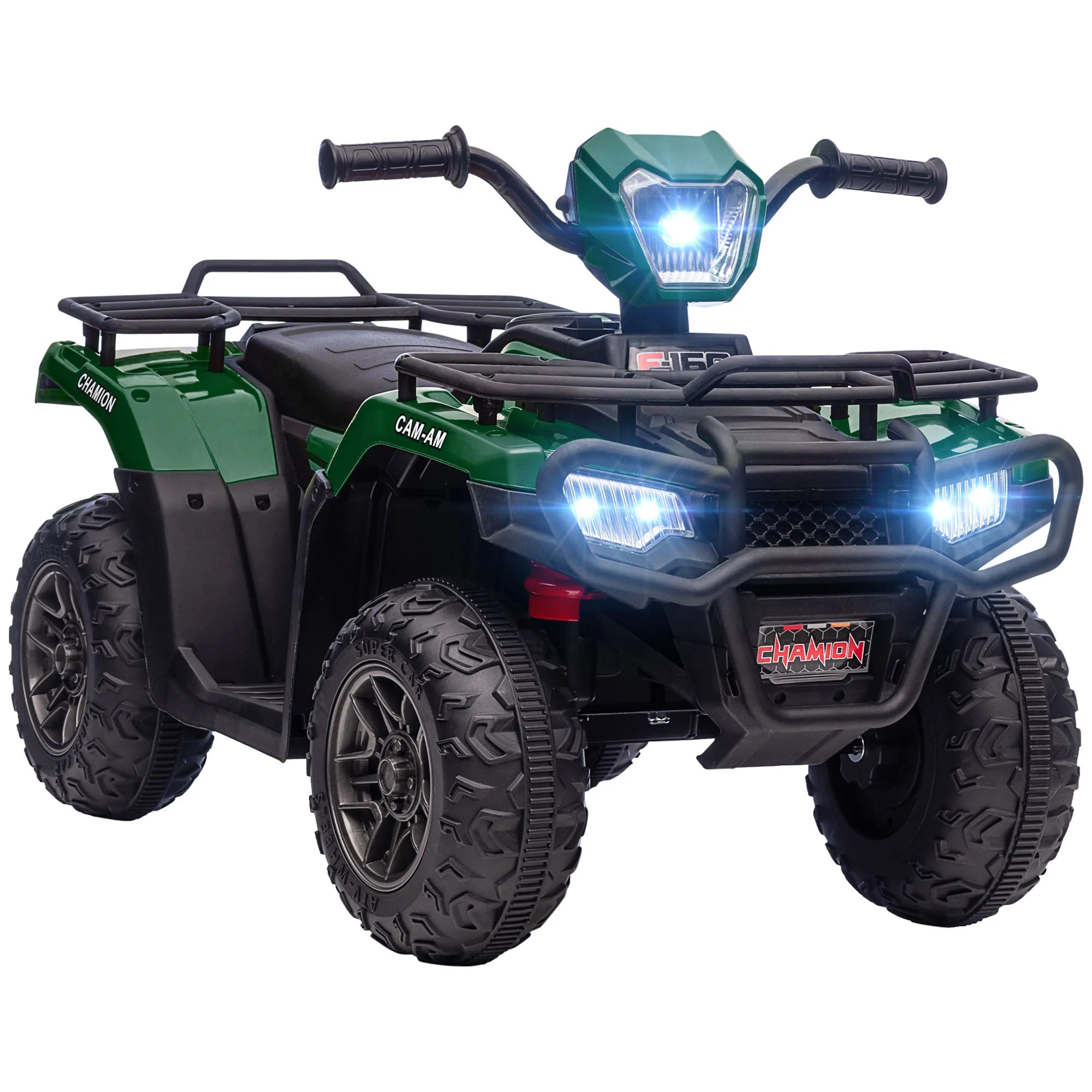 HOMCOM 12V Electric Quad Bike for Kids w/ LED Headlights, Music