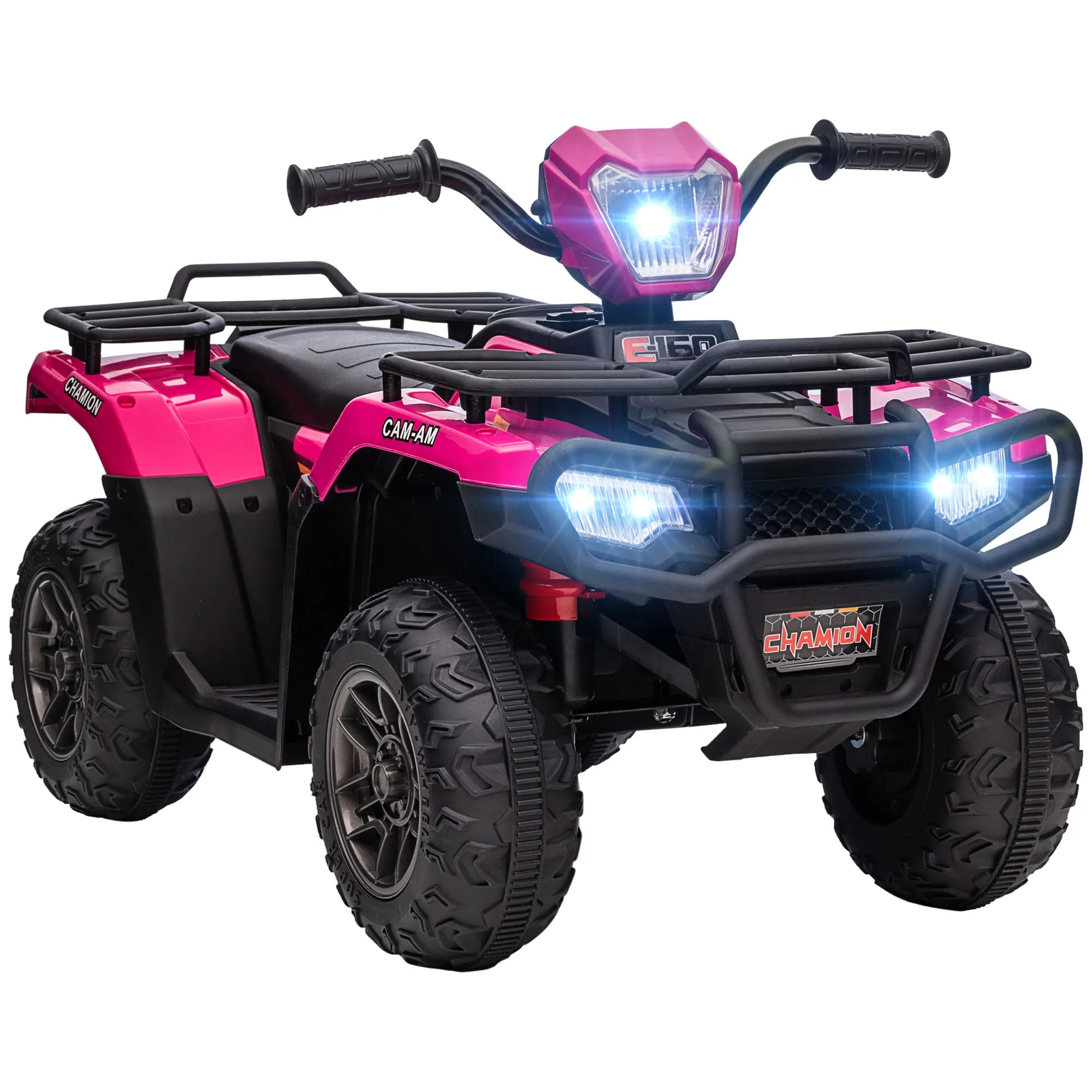 HOMCOM 12V Electric Quad Bike for Kids w/ LED Headlights, Music