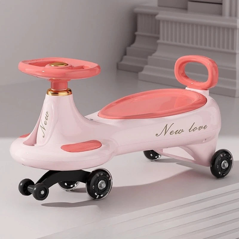 ‌Toddler Wiggle Car 1-3Y Anti-Tip Scooter Extra-Wide Seat Holds 220lbs Silent Glow Wheels Early Learning Balance Trainer Parent