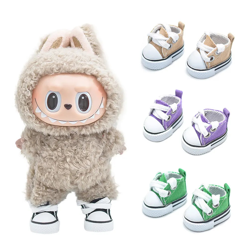 For LABUBU Leather Shoes Suitable for 17cm Cotton Dolls Shoes Boots Toys Casual Sports Shoes Dolls Accessories DIY Doll Toys