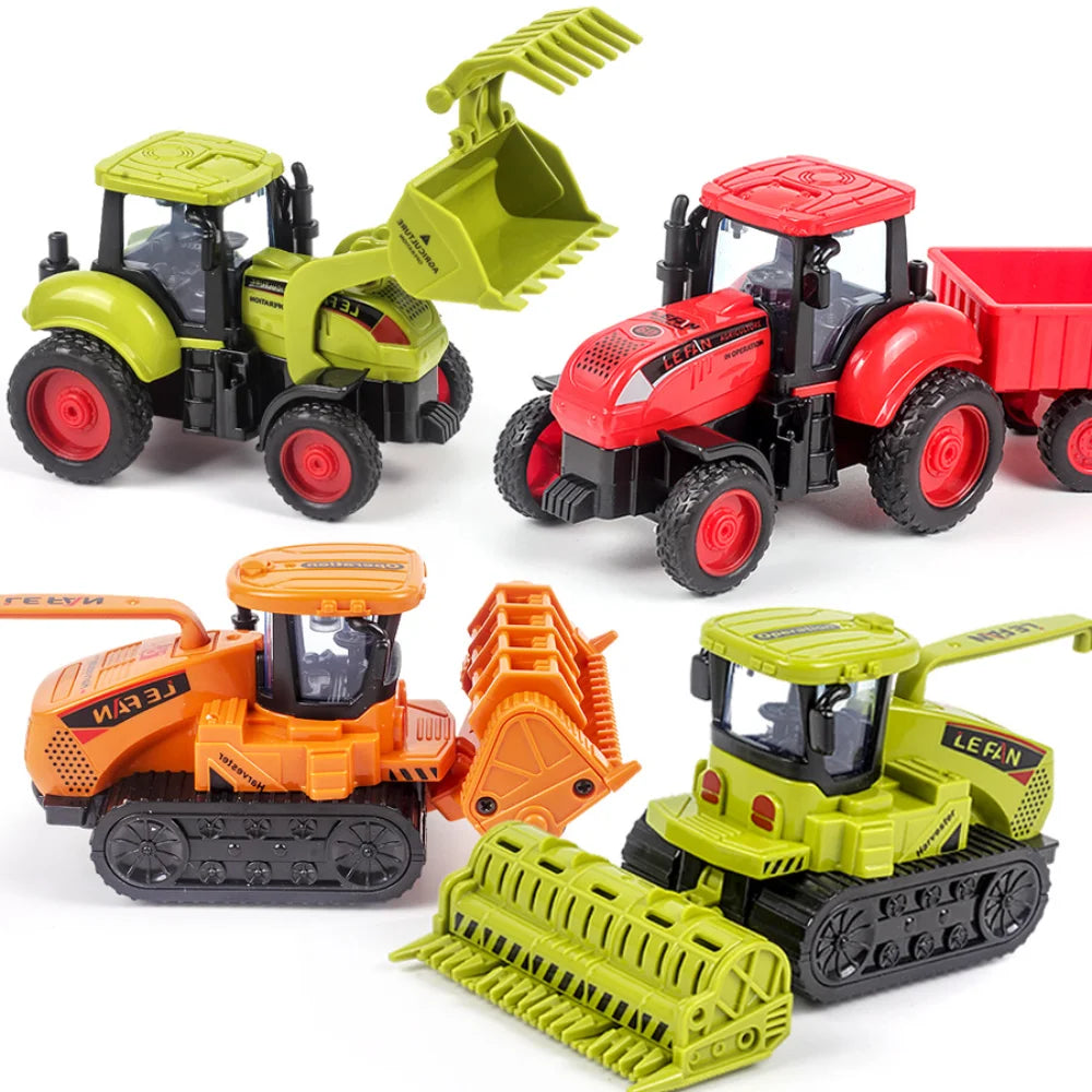 Tractor Car Transport Harvester Model Car Engineering Car Children's Boy Toy