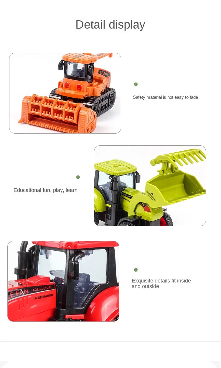 Tractor Car Transport Harvester Model Car Engineering Car Children's Boy Toy