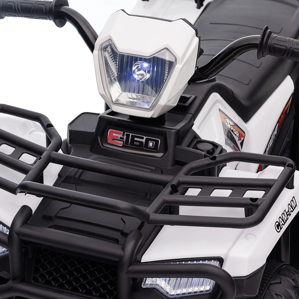 HOMCOM 12V Electric Quad Bike for Kids w/ LED Headlights, Music
