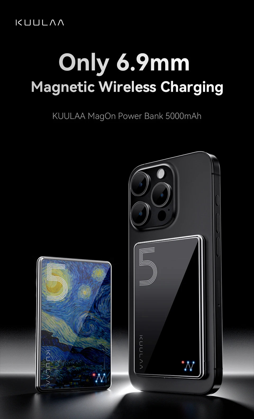 KUULAA Magnetic Power Bank 5000mAh Magnetic Wireless Phone Charger External Battery 20W Fast Charging For iPhone 17 16 PowerBank