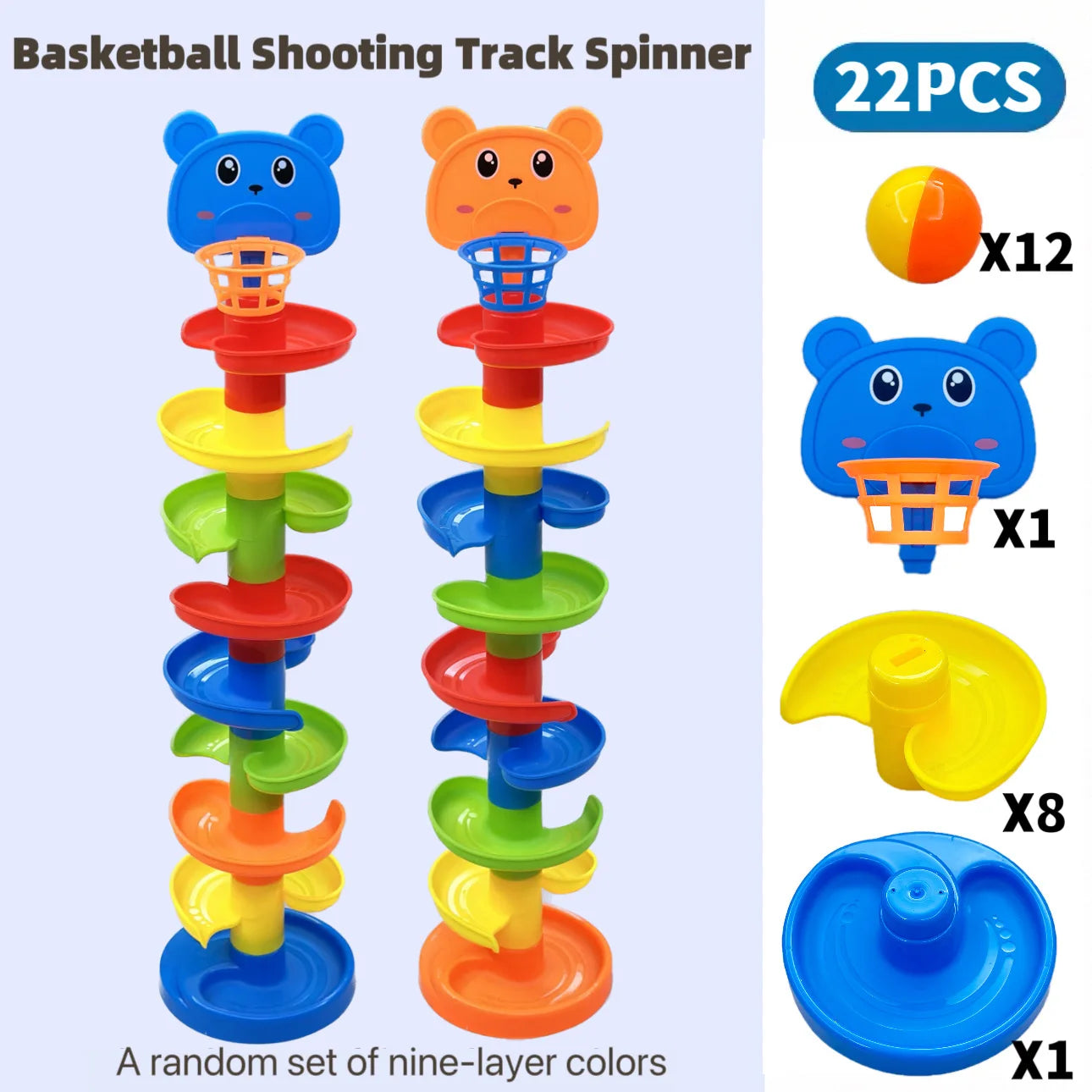 Interactive Ball Tower, Durable Interactive Ball Tower, Educational Toy with Rolling Balls and Drop Mechanism - Random Color