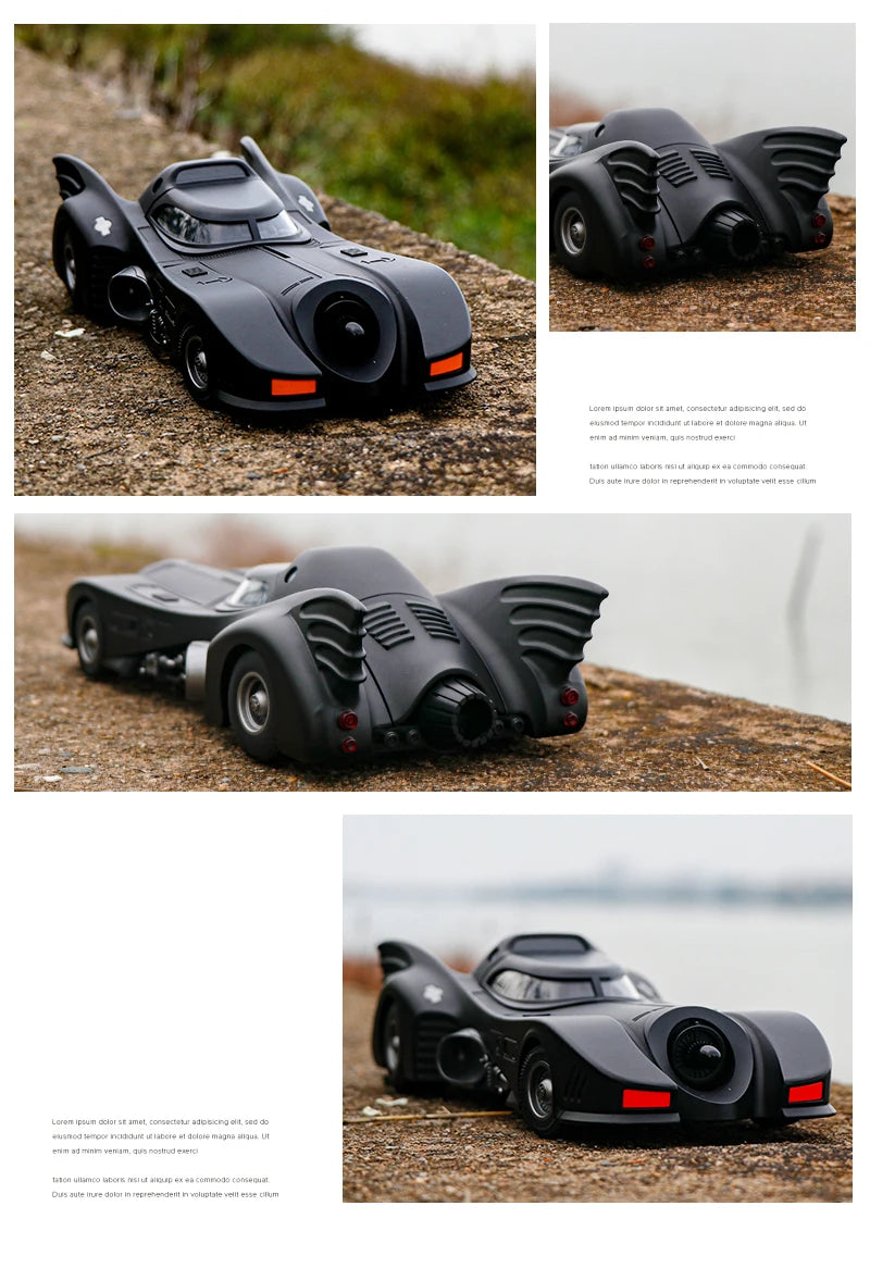 1:18 1989 Batmobile Die-cast Car with Batman Figure, Toys for Kids and Adults , Black