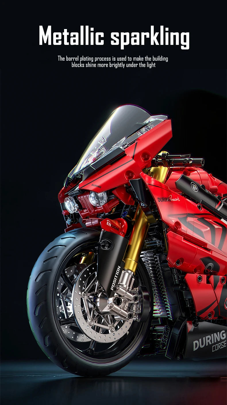 ToylinX 1:5 Motorcycle Building Blocks Set 2024pcs Technical Racing Super Motorbike Model Kids DIY Assembled Toys Gifts For Boys