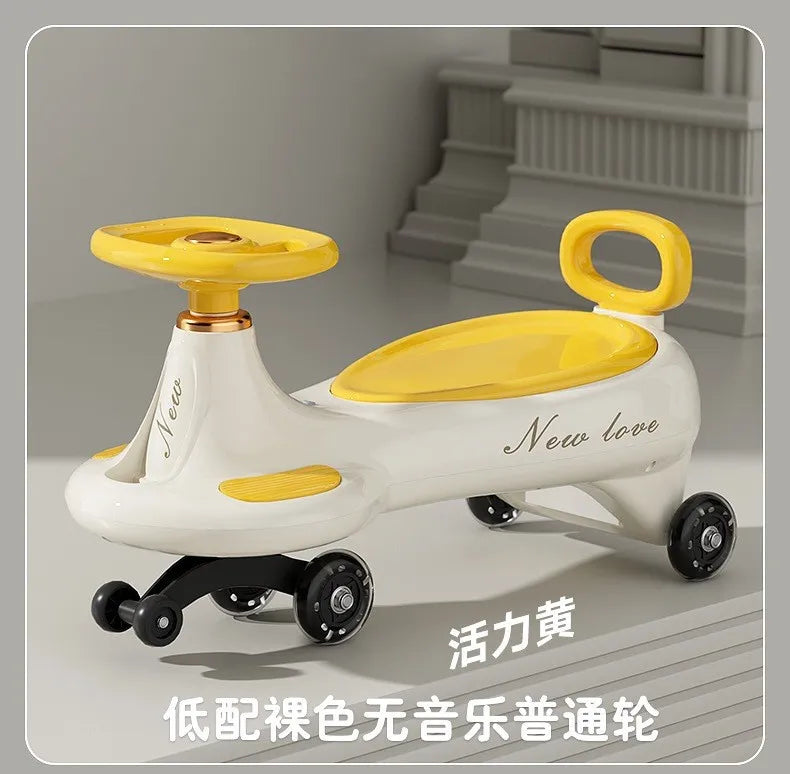 ‌Toddler Wiggle Car 1-3Y Anti-Tip Scooter Extra-Wide Seat Holds 220lbs Silent Glow Wheels Early Learning Balance Trainer Parent
