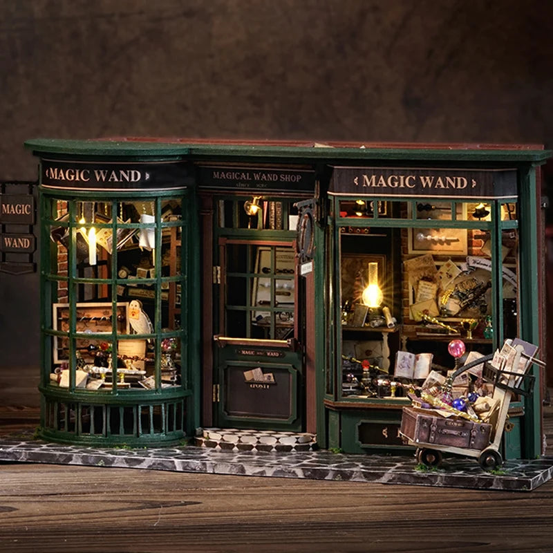 Magical Doll House Miniature Doll DIY Assembly Building Model Kit Production of Small Room Toys, Home Bedroom Decoration with