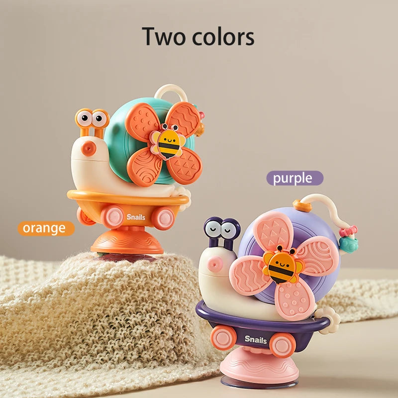 Snail Windmill Toys Car For Boys Girls Spinner Suction Cup Sensory Fine Motor Infant Travel Toys Montessori For Baby Newborn Gif